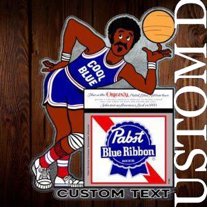 Vintage Pabst Cool Blue Basketball Custom Text Wall Decor