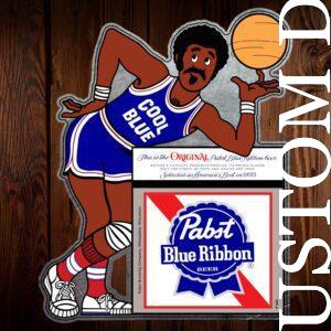 Vintage Pabst Cool Blue Basketball Player Wall Decor