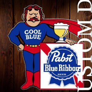 Vintage Pabst Cool Blue Man Custom Text Wall Decor